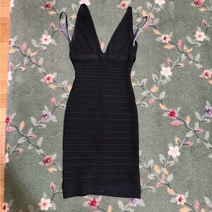 Herve Leger Black Backless Dress